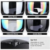 Casque de moto modulaire à visière relevable, système à double visière, coque en ABS, 4 options de couleur de visière, design unisexe, double usage sport et route