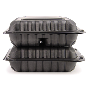 กล่องบรรจุภัณฑ์แบบใช้แล้วทิ้งที่ปรับแต่งได้ กล่องอาหารกลางวัน PP ขนาด 8/9 นิ้ว แบบอเมริกัน สำหรับอาหารแบบนำกลับบ้าน/อาหารจานด่วน - Product Image 3