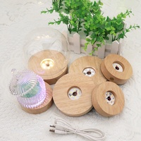 Lampe LED moderne en bois avec abat-jour, interrupteur, alimentation par piles, veilleuse résidentielle pour chambre à coucher, support de logo DIY