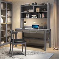 Ensemble bureau et bibliothèque en bois massif, style chinois moderne, luxe léger, usage commercial, mobilier de bureau, salle d'étude