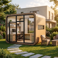 Kabin Modular Prefab Outdoor Apple Pod Rangka Baja Galvanis Panel Aluminium untuk Kantor, Kios, Stan Ritel, Perpustakaan Mini, Ruang Karaoke