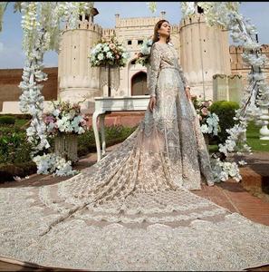 ATIYA LIBAS-Matériau en acétate de broderie traditionnelle indienne/pakistanaise, superbe belle mariée Lehenga Choli, Zardozi lourd - Product Image 3