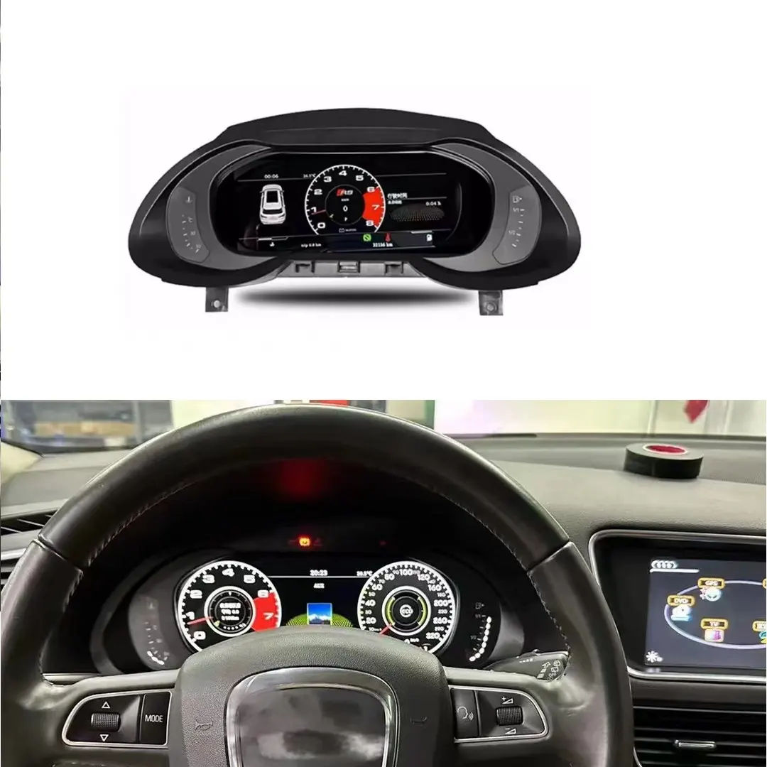 12.3 "Linux hệ thống xe LCD cụm kỹ thuật số ảo buồng lái tốc độ Meter Dash cho Audi A4 A5 Q5 2008 2018 xe Bảng điều khiển công cụ