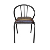 Chaise de salle à manger pliable en métal de style industriel classique moderne, mobilier en fer pour appartement, villa, restaurant, hôtel - Noir Marron