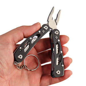 Stainless Steel <b>Mini</b> Multi-Functional <b>Pliers</b> with Keychain Portable Outdoor Folding Multi-Tool Serrated Knife OEM Customizable - Product Image 6