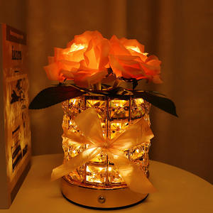 Lampe Ornement Trois Tons Lumière Rose Cylindrique Cristal Lampe de Table Décoration de Table Cadeau Uionen 2206 - Product Image 4