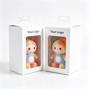 Boîte cadeau recyclable personnalisée pour jouets avec fenêtre transparente en PVC, pliable, pelliculage mat et gaufrage, emballage en papier cadeau - Product Image 1