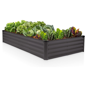 Bac à légumes surélevé carré en acier galvanisé pour jardinage, légumes et fleurs - Product Image 1