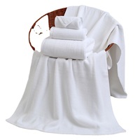 Serviettes d'hôtel de luxe 5 étoiles, blanches, avec logo personnalisé, linge de bain, tissage plat 32S, 100% coton, ensemble de serviettes pour le visage et les mains, serviettes de bain