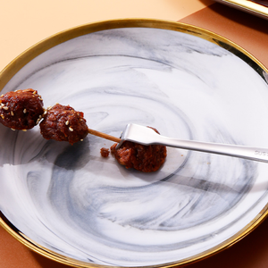 DFSL07 Tenedor de acero inoxidable SUS 304 de 2 dientes curvado para carne, para pícnic al aire libre, barbacoa, utensilios de mesa - Product Image 6