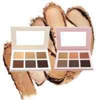 Palet Blush 6 Warna Tahan Air Merk Sendiri Private Label, Bedak Padat DIY untuk Rias Wajah