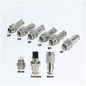 מחבר תעופה עגול M16 M12-5 GX-16 ללוח, זכר ונקבה, למערכת חשמל סולארית, IP67 מצופה זהב - Product Image 3