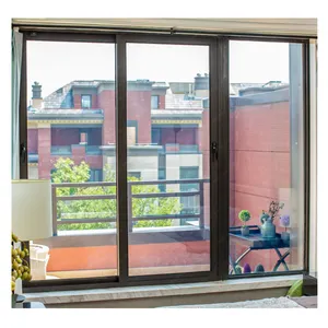 Customization insect control window 1.8mm thickness aluminum profile sliding window with hardware