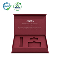 Boîte en carton rigide de style livre, écologique, avec logo personnalisé imprimé, couleur bordeaux, emballage magnétique de luxe pour coffret cadeau d'entreprise