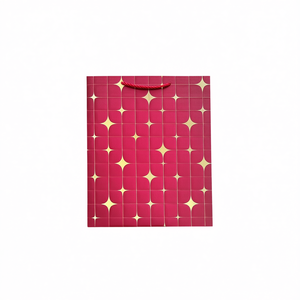 Sac cadeau en papier doré avec étoile, petite taille, fournitures pour les fêtes de Noël - Product Image 1