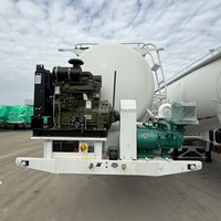 Semi-Trailer Tangki Bubuk Baja 4 As Roda 40 Ton Tugas Berat Tangki Semen Curah 35/40/45 Kubik Beban Maksimum 60 Ton