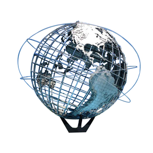 K006-Terre globale en acier inoxydable, décor Tellurion moderne, grandes statues décoratives, sculptures de campus de jardin en plein air - Product Image 2