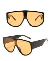 Lunettes de soleil de marque rétro IAZO Lunettes de soleil promotionnelles à grand cadre en plusieurs couleurs-Bleu blanc or rouge jaune café PC