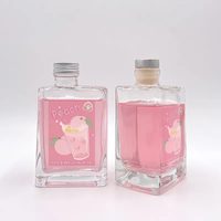 Bouteilles de boisson en verre écologiques vides en gros, nouveau design, 300 ml, 10 oz, carrées, plates, pour liqueur, vin, café, tequila, avec bouchon à vis