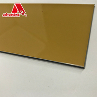 Panel Compuesto de Aluminio Tipo Espejo Dorado/Plateado, Lámina ACM ACP, Venta Directa de Fábrica