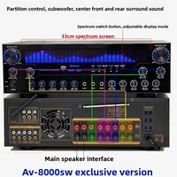 Premium Edition 2200W Profesyonel Ultra Yüksek Güçlü 7.1 Kanal AV-8000SW Metal HiFi Ses Ev Sinema Sistemi Alıcısı Amfisi