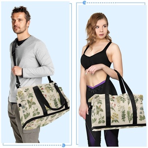 Custom Fashion Flower Print Overnight Bag Expandable Foldable Multi-function Sports Gym Women Duffel Bag - Product Image 5