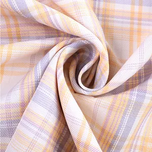 New Brushed Shirt Textiles Check Tartan Yarn Dyed Plaid Fabric Woven For School Uniform Cloth