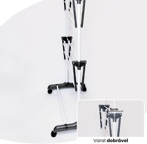 3 tendederos grandes de pie, plegables, ajustables, retráctiles y desmontables, <span class=keywords><strong>con</strong></span> barras y ganchos compactos de metal - Product Image 4