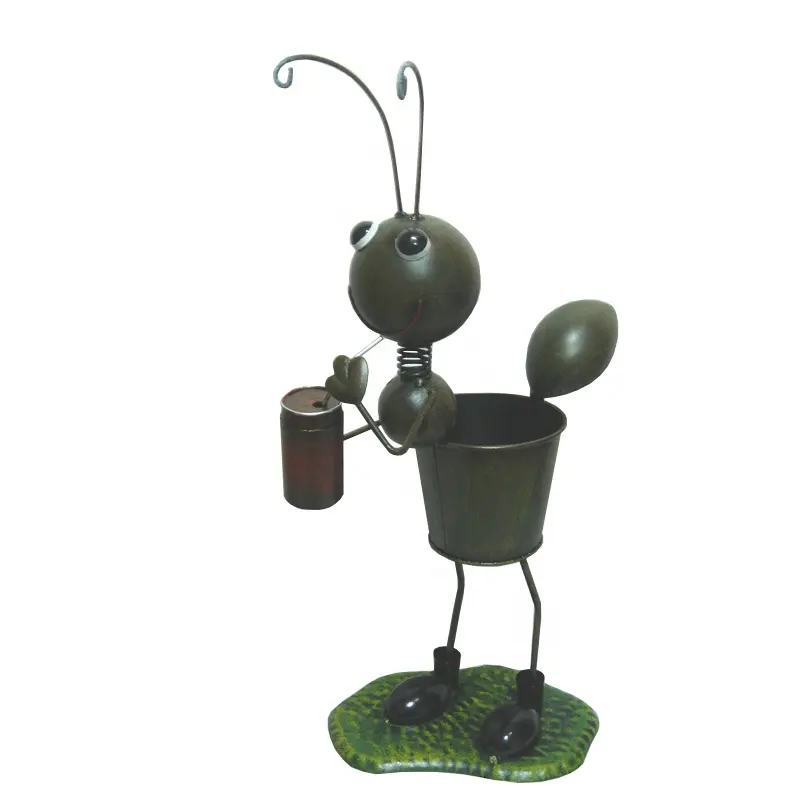 Nieuwe Stijl Outdoor Decoratie Dier Bloempot Metalen Tuin Decoratieve Mierenplanten Potten