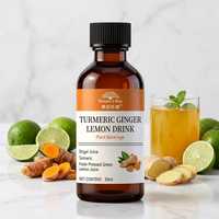 Boisson liquide orale au curcuma, gingembre et citron, boisson végétale en bouteille de 50 ml pour usage quotidien adulte