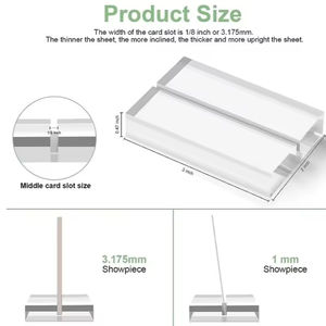 Penyangga Nomor Meja Persegi, Tempat Kartu Nama Meja Kustom, Penyangga Tanda Nama Akrilik Ramah Lingkungan, Tahan Lama, Modern, Kartu Nama Bisnis - Product Image 2