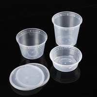 Conteneur alimentaire rond de 8/12/16/24/32 oz, bol à soupe chaude, bol à charcuterie, gobelets à soupe en plastique PP avec couvercle