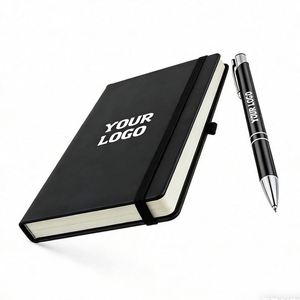 A5 A6 Gift Journals Pu Leather Dairy Meeting Pocket Business Wholesale Promo Personalized Custom Logo Notebook With <b>Pen</b> Holder - Product Image 1