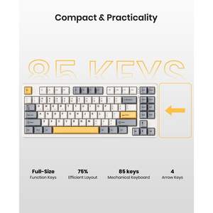 Teclado Mecánico Inalámbrico para Juegos Kisnt KN85, Diseño 75%, Retroiluminación RGB, Interruptores Intercambiables en Caliente, Programable, Incluye Baterías C para PC - Product Image 5
