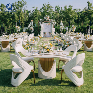 Ensemble de meubles de salle à manger de luxe sur mesure Foshan, table ronde en marbre et chaises pour hôtel, villa, <span class=keywords><strong>mariage</strong></span>, restaurant - Product Image 2