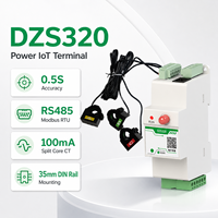 Compteur d'énergie intelligent triphasé sur rail DIN, analyse de la qualité de l'énergie, RS485 Modbus RTU, 4G LoRa, surveillance de l'énergie 0.5S