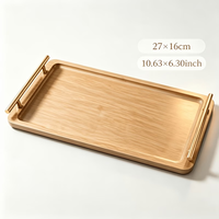 Plateau de maison de poupée en bois, multi-tailles, présentoir de bureau, plateau antidérapant pour table basse, plateau en bambou avec poignée