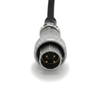 Connecteur circulaire d'aviation étanche WS16 à 4 broches mâle IP68 avec verrouillage par vis pour câble, idéal pour l'éclairage LED industriel (OEM)
