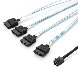 Internes HD MiniSAS 36-poliges Kabel SFF-8643 zu 4 SATA 7-poligem Kabel für Festplatte 6 Gbit/s Data Server Raid