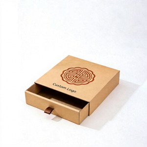 Caja de Regalo de Papel Kraft con Logotipo Personalizado de Grado Alimenticio FX, Ecológica, de Doble Capa, con Cajón, para el Festival del Medio Otoño - Product Image 3