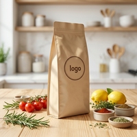 Sachet d'emballage de thé vert personnalisé en papier kraft de qualité alimentaire, imprimé, résistant à l'humidité, avec fenêtre transparente, refermable à fermeture éclair, OEM ODM