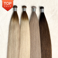 Extensions de cheveux naturels blondes fines et invisibles, double trame, qualité Genius, cheveux vierges russes, de Qingdao Haohao.