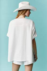 HIPPOKIDS T-shirt à paillettes surdimensionné 4 juillet fête de l'indépendance femmes décontracté à manches courtes haut ample - Product Image 5