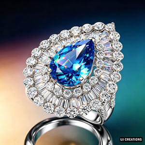 Bague de cocktail pour femme plaquée or 18 carats, sertie de rubis taille poire, bijou de luxe et de caractère - Product Image 5