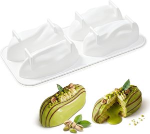 Molde de Silicona Personalizable para Pastel con Forma de Pistacho, 4 Cavidades, Antiadherente, Libre de BPA, con Certificación LFGB Platinum - Product Image 1