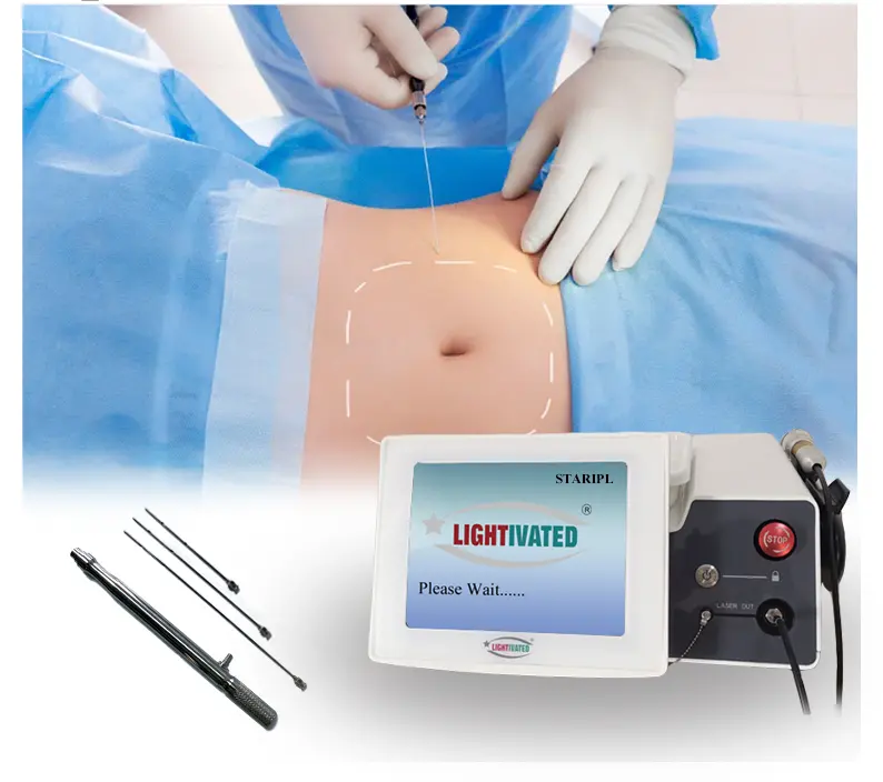 Mesin Laser Lipo operasi medis, perangkat Laser 980 1470nm Diode Laser pengencang wajah Endolaser pembentuk tubuh mesin sedot lemak