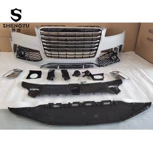 Kit carrosserie pour <span class=keywords><strong>Audi</strong></span> A8 2011-2018 modifié au style <span class=keywords><strong>RS8</strong></span>, comprenant un pare-chocs avant en plastique et une calandre ABS pour une mise à niveau - Product Image 2