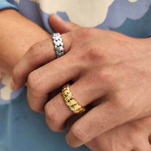 Fabricant OEM – Nouvelle Bague Curb Band Micro-Pavée en Moissanite 8mm, Polissage Brillant, Argent Sterling S925, Plaqué Or 14K PVD, Style Hip Hop Bling – Fournisseurs B2B Personnalisés - Product Image 1