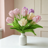 M1028 Vente en gros de mini-fleurs d'iris en papier crépon, réalistes et naturelles, pour la décoration de mariage printanier, de table, de vase, de fête et d'événements