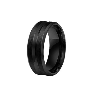 Anillo de acero inoxidable para hombre, diseño sencillo y popular en Europa y Estados Unidos, con ranura central esmerilada de 8 mm de ancho, suministro transfronterizo 2024 - Product Image 6
